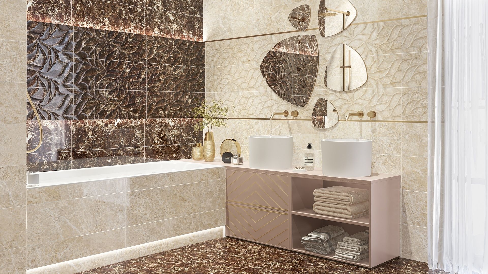 Керамическая плитка Insignia Emperador Beige Brillo 24.2x70 Керамическая плитка Insignia Emperador Beige Brillo 24.2x70