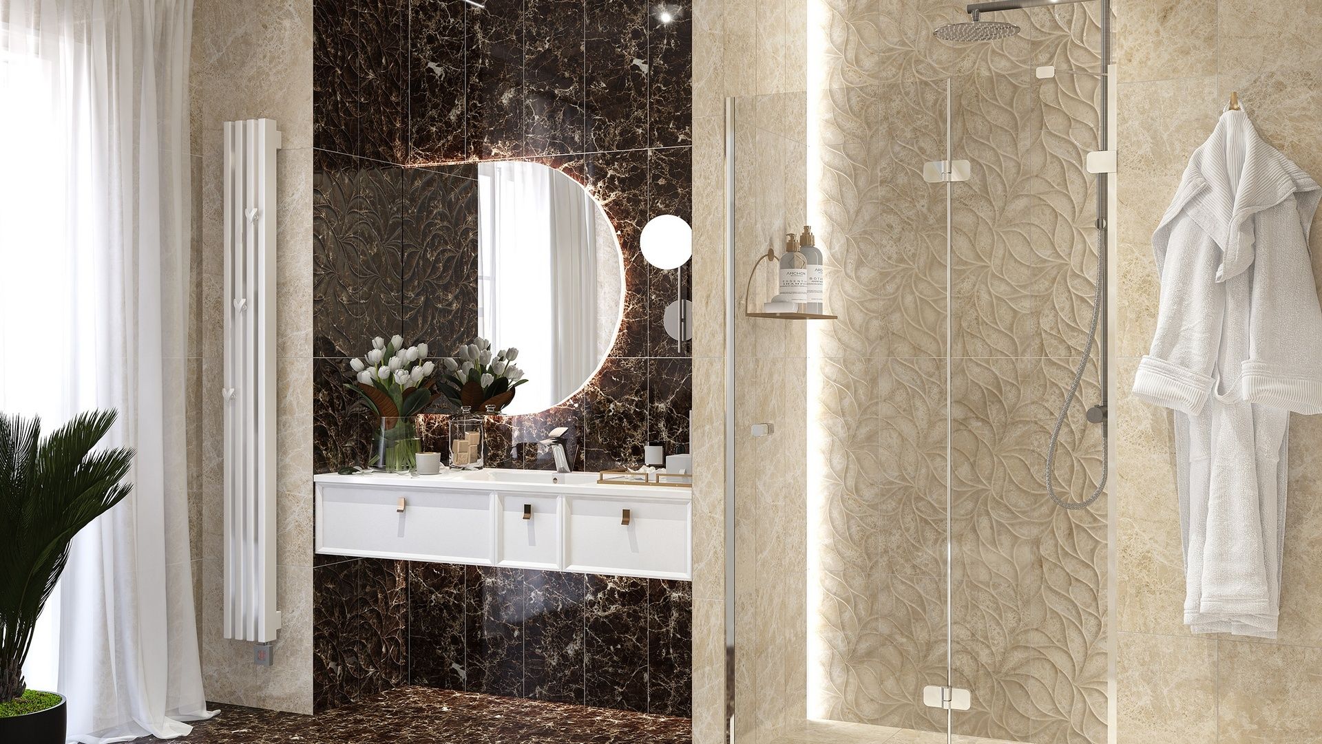 Керамическая плитка Insignia Emperador Beige Brillo 24.2x70 Керамическая плитка Insignia Emperador Beige Brillo 24.2x70