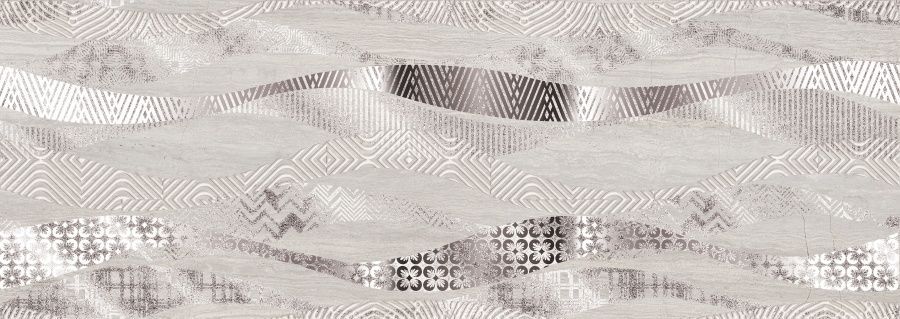 Керамическая плитка Trevi Decor Grey Onda 25.1x70.9 Керамическая плитка Trevi Decor Grey Onda 25.1x70.9