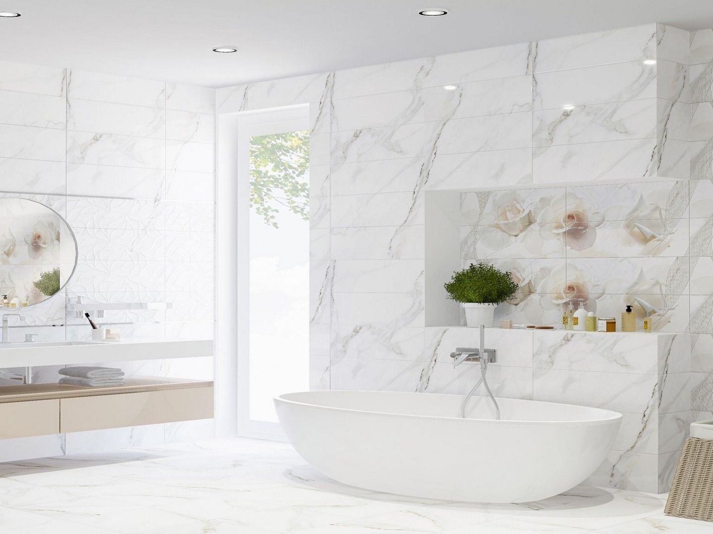 Керамическая плитка Calacatta Rosa 48.4x140 Керамическая плитка Calacatta Rosa 48.4x140