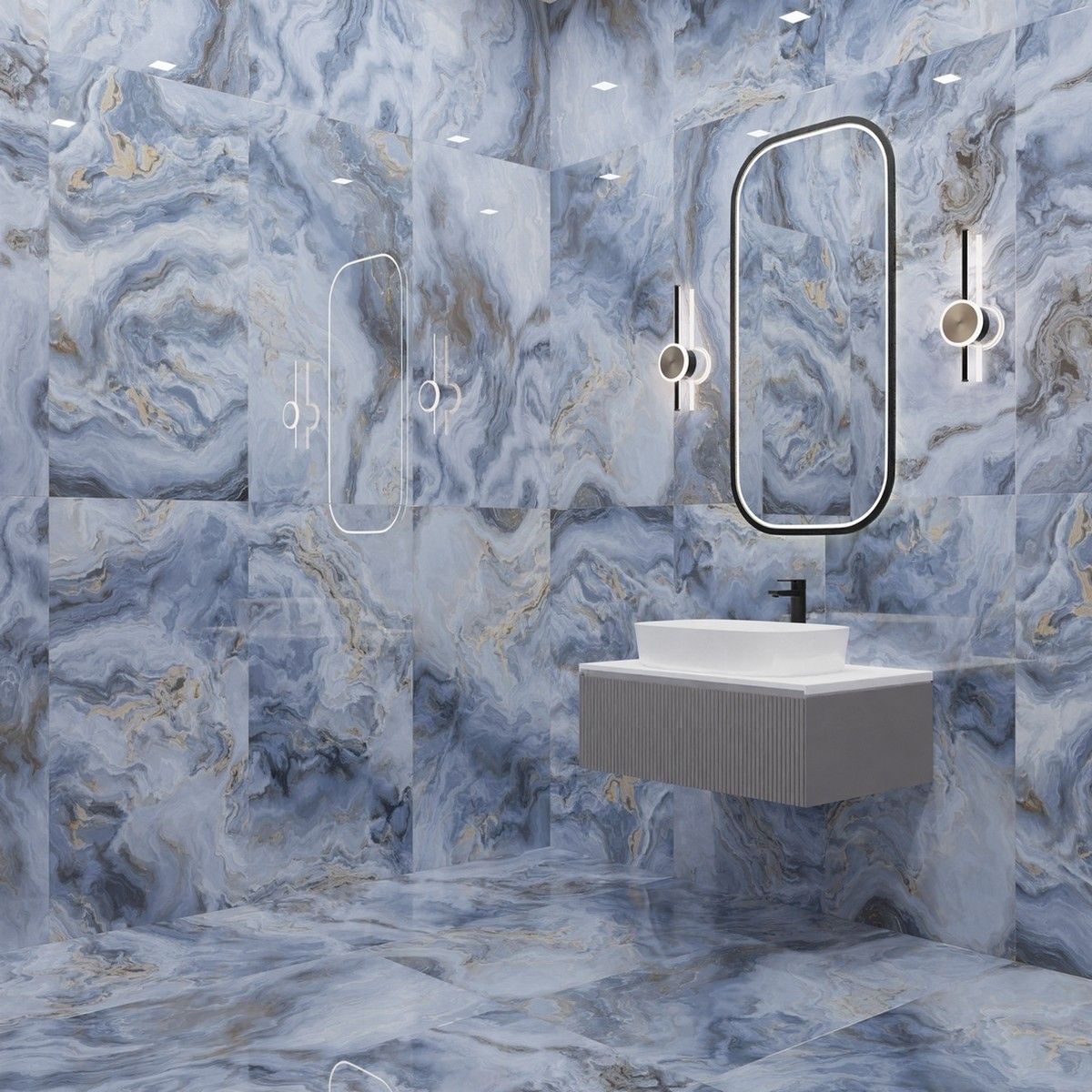 Керамогранит Luxury Arabesque Blue Polished 60x120 Керамогранит Luxury Arabesque Blue Polished 60x120