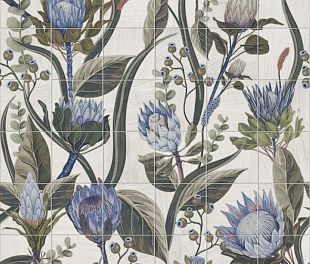 Керамическая плитка Murales Blu Leaves 120x120